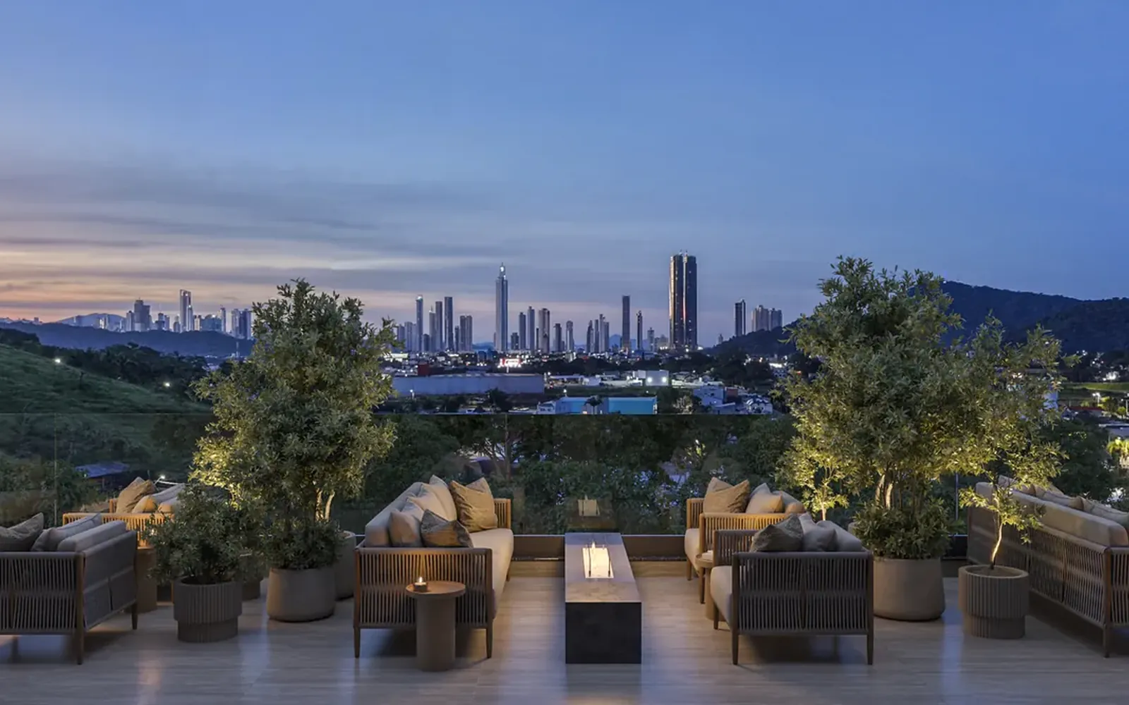 Rooftop com vista para a cidade